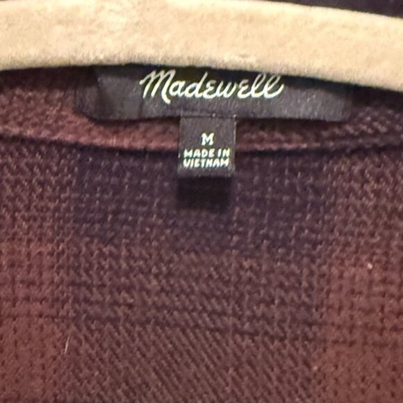 Madewell Brown & black Plaid 3/4 Sleeve tunic /Dress Medium pockets 100% cotton - Picture 3 of 8